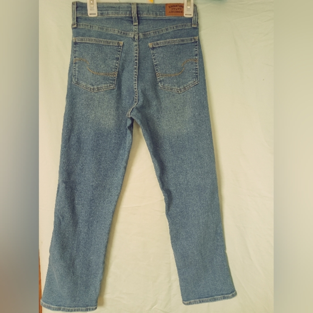 Women's Levi Strauss signature heritage high rise straight distressed blue jeans
